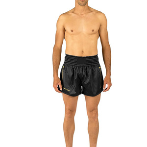 <b>Professional</b> Satin Boxing Shorts Customizable Team Logo Fight Shorts Lightweight Moisture Wicking Wear For Tournament Play - Product Image 6