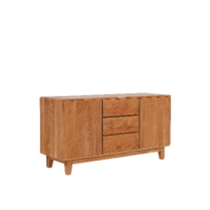 Aparador de Estilo Minimalista de 2 Puertas y 3 Cajones con Puertas y Cajones Hechos de Madera de Teca - Product Image 1