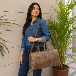 Nueva llegada de bolsos de equipaje de cuero Crunch, bolso hecho a mano multiusos, Unisex bolso de viaje, bolso de colección elegante de gran tamaño multiusos - Product Image 3
