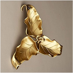 Cuenco de 3 hojas chapado en oro, cuenco decorativo de metal de lujo con forma de hoja para servir frutos secos, para regalo de boda, decoración del hogar - Product Image 3