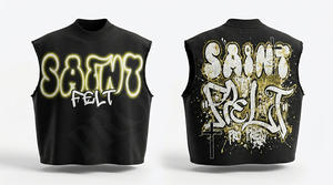 Camiseta de Verano para Hombre, Estilo Urbano, Cuello Redondo, Holgada, Sin Mangas, Transpirable, 100% Algodón, Hip Hop, con Logotipo Personalizado - Product Image 6