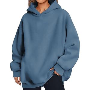 Hoodies sur mesure pour femmes, imprimés DTF personnalisés, coupe oversize ample, en molleton de coton biologique, style streetwear, hiver, délavé à l'acide - Product Image 1
