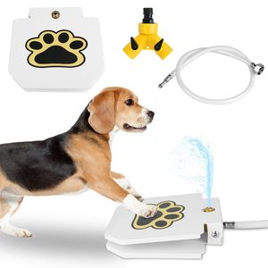 Fontaine à eau interactive pour chien d'extérieur avec pédale à patte et pulvérisateur activé par la marche - Product Image 1