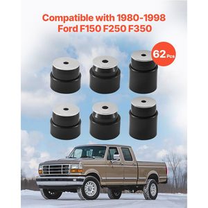 Kit di Boccole per Montaggio Carrozzeria 1980-1998 per Ford F150 F250 F350, 62 Pezzi in Poliuretano, Sostituzione Rapida Compatibile con Sospensioni per Camion - Product Image 2