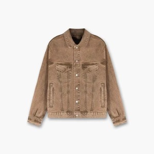 Veste en jean en coton biologique personnalisée pour homme avec fermeture éclair, doublure en duvet, vêtement d'extérieur confortable pour la saison hivernale - Product Image 1