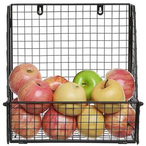 Panier de rangement en fer avec poignée en bois, design multifonctionnel écologique pour la cuisine et la salle de bain, idéal pour le stockage des aliments - Product Image 5