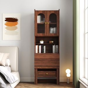 Scrivania Convertibile Multifunzione per Ufficio Domestico con Ripiano e Cassetto, Scrivania Pieghevole con Armadietto - Product Image 2