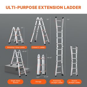 Scala Telescopica in Alluminio da 2,9 m Compatta e Multifunzione, Portatile e Pieghevole per Camper e Uso Domestico - Product Image 4
