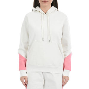 <b>Women</b> <b>White</b> Pink Color Block Hoodie And <b>Joggers</b> Set Casual Knitted Full Sleeve Autumn Wear - Product Image 6