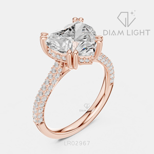 Bridal Engagement Wedding <b>Ring</b> for <b>Women</b> Jewelry Gift IGI Certified 0.38CT Heart Cut Lab Grown Diamond <b>Ring</b> <b>Set</b> 14KT White Gold - Product Image 4