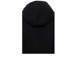 Veste varsity noire pour homme avec manches à capuche, décontractée, fermeture à boutons, coupe classique, couleur unie, pour l'automne - Product Image 5