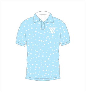 เสื้อโปโลผู้ชายสีฟ้าอ่อนพิมพ์ลายจุดแขนสั้นลำลองฤดูร้อนคอปกติดกระดุมโลโก้ด้านหน้า - Product Image 1
