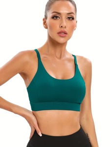 Women Deep Scoop Neck Underbust Ribbon Gymwear Breathable Athleisure Bustier Pullover Style Lifter Training Support Apparel - Product Image 3