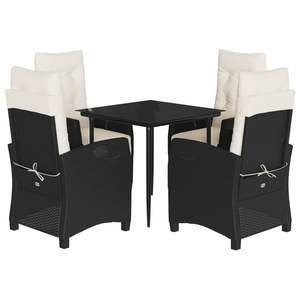 Conjunto de Comedor para Jardín Mediano en Ratán PE Negro, Crema y Blanco, Colección de Ratán PE Elegante y Duradera - Product Image 2