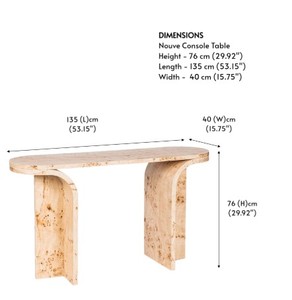 Mesa Consola Moderna de Madera de Abedul Maciza con Base de Trípode, Hecha a Mano, Minimalista, para Comedor, Sala de Estar, Entrada, Decoración de Muebles - Product Image 6