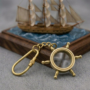 Handmade Vintage Brass Ship Wheel Locking Keychain Nautical Maritime <b>Key</b> <b>Ring</b> Collectible Gift <b>Accessory</b> - Product Image 4