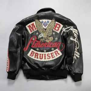 Chaqueta de Cuero Negra para Hombre, No Reversible, 100% Poliéster, Forro Acolchado de PU, Cierre de Cremallera Metálica Asimétrica Lateral - Product Image 4