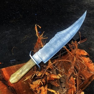 Couteau tactique artisanal en acier inoxydable avec manche en os, pour la survie en extérieur, collectionneur, logo personnalisé DIY, OEM, couteau Bowie - Product Image 4