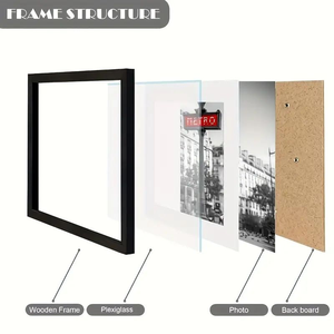 Wholesale Cheap <b>Black</b> Picture Poster Wood <b>Photo</b> <b>Frame</b> in Sizes A1-A16 24x36 24x24 20x20 18x16 Wooden <b>Photo</b> <b>Frame</b> - Product Image 4