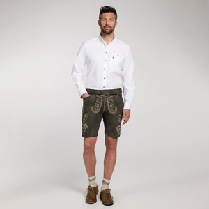 Pantalones Cortos Bávaros Tradicionales para Hombre, Estilo Oktoberfest, Color Marrón Sólido Vintage, Tela Satinada, Casuales Elegantes, Anti-UV - Product Image 2