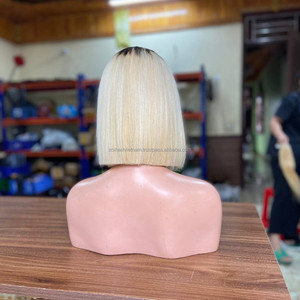 Perruques en cheveux humains vierges Bob, très demandées, cheveux vietnamiens bruts ultra-lisses, soyeux et doux, avec dentelle frontale HD transparente - Product Image 5