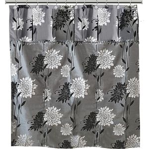 12pc Erica Modern Classic Luxury Bathroom Fabric Shower <b>Curtain</b> Set with 12 <b>Hooks</b> Including Bath Shower <b>Curtain</b> - Product Image 6