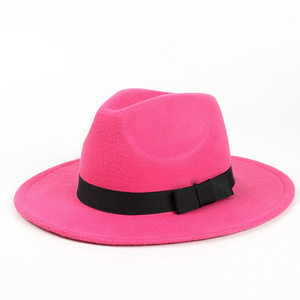 Factory Direct Sale New Design Retro Felt Squash <b>Hat</b> Solid Color <b>Flat</b> Brim Cowboy <b>Hat</b> for Spring and Autumn Travel - Product Image 3