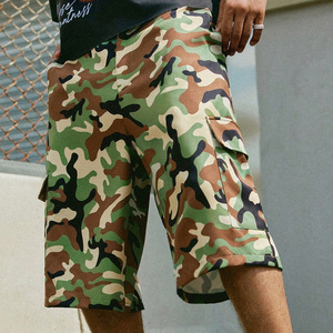 Shorts en coton camouflage personnalisés pour hommes, coupe ample, style streetwear, vente en gros, faible MOQ, approvisionnement en vrac - Product Image 4