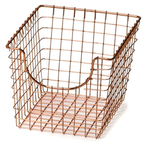Hot Sale Prices Copper Plated Iron <b>Wire</b> Storage <b>Basket</b> With Handles Eco-Friendly Durable Home Storage Solution - Product Image 1