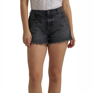 Women Knee Length Denim Shorts High Waisted Bermuda Jean Shorts Summer Casual Light Blue Fringed Hem Denim Pants - Product Image 2