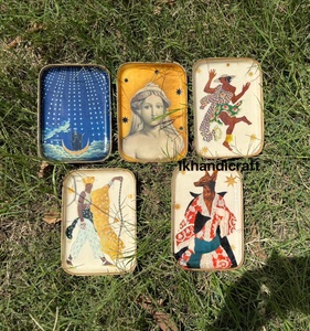 I K Handicraft Rectangle Metal <b>Decorative</b> Tray With African Portrait Design Bohemian Style Gold Edge in Bulk from Factory - Product Image 6