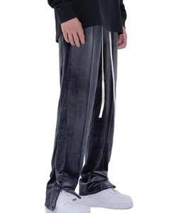 2025 nouveaux pantalons évasés pour hommes par le fabricant de vêtements de mode cordon de velours avec décoration peinte Style avant plat - Product Image 2