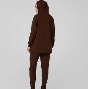 Último Modelo de Chándal Islámico Modesto para Mujer con Bolsillo Canguro, Sudadera con Capucha Oversize de Forro Polar, Chándal Grueso y Pesado - Product Image 3