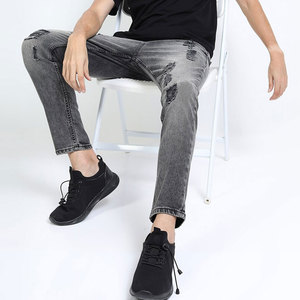 Men's Vintage Breathable Eco-Friendly Straight Fit <b>Denim</b> Pants Custom Color Cotton <b>Material</b> Summer Casual Solid Washable Woven - Product Image 5