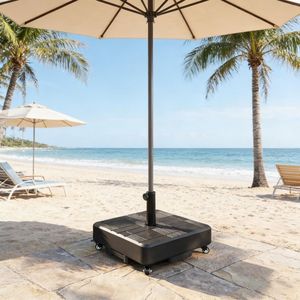 Base per Ombrellone da Giardino in Acciaio Inossidabile, Forma Quadrata, Raggio 3m, per Patio, Spiaggia, Hotel - Product Image 1