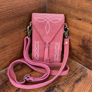 New Personalized Boot Stitch Suede Leather Phone Pouch Bag Genuine Leather Slim Cell Phone Bag Phone Carrier Women Crossbody Bag - Product Image 3