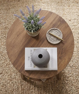 Mid Century Modern Solid Wood <b>Round</b> <b>Side</b> <b>Table</b> 2 Tier Storage Shelf Splayed Leg Coffee Stand Living Room Furniture Wholesale - Product Image 5