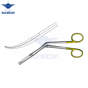 Ciseaux chirurgicaux Heymann 17 cm / 6-3/4 pouces, courbés à droite, TC Gold, en acier inoxydable de qualité supérieure, coupe de précision - Product Image 3