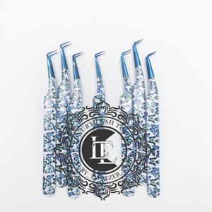 แหนบเคลือบกระดาษผีเสื้อจุดสีน้ำเงิน90องศา9มม. ทำด้วยมือสแตนเลสด้ามจับเรียบ - Product Image 4