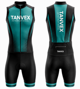 Ensemble de maillots de cyclisme unisexes TANVEX International, écologiques, respirants, en spandex et polyester, kit de vélo avec logo imprimé par transfert thermique - Product Image 1