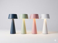 Lámpara de Mesa/Pared Magnética 2 en 1 de Metal Ovalado para Interiores, Control Táctil, Inalámbrica, con Batería Incluida, LED Regulable, Portátil, 3000K