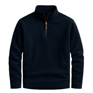 Pull en molleton noir pour homme, col montant, coupe classique, décontracté, pour l'automne - Product Image 6