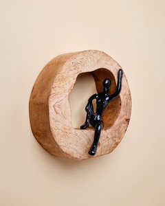 Minimalist Modern Aluminium Tabletop Sculpture Black <b>Figurative</b> Art Design Circular Handmade Eco-Friendly Durable Decor for - Product Image 2