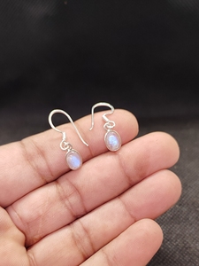 925 Sterling Silver <b>Rainbow</b> Moonstone Earrings | Natural <b>Rainbow</b> Moonstone Gemstone Earrings | Handmade Silver Jewelry - Product Image 5