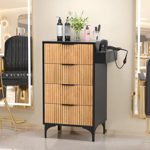 Gabinete de Almacenamiento Premium para Salón de Belleza |   Madera maciza con estructura metálica |   Belleza Profesional - Product Image 1