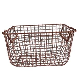 Panier rectangulaire en grillage de fer fini en cuivre fait à la main pour le stockage de cuisine pour un usage domestique directement fourni par l'Inde - Product Image 2