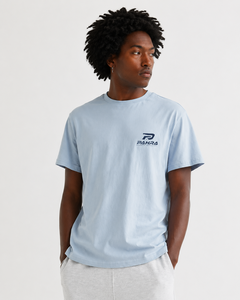 Men Solid Drop Shoulder Short Sleeve Light <b>Blue</b> Breathable Eco-Friendly 100% Cotton Smart Casual Summer <b>T</b>-Shirts - Product Image 3