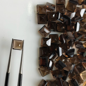 Natural Smoky Quartz 6MM Square Step Cut Best Quality Loose Gemstone For Jewelry & Necklace Making - Product Image 5