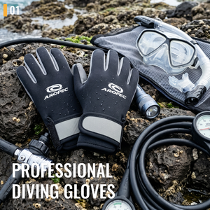 Guantes de Buceo AROPEC de Neopreno Amara de 2 mm con Palma y Dedos Flexibles, Cierre de Velcro en Forma de V en la Muñeca - OEM/ODM/OBM - Product Image 2