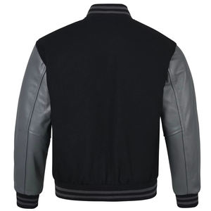 Chaqueta para Hombre, Estilo Universitario, Color Negro y Rojo, con Mangas en Contraste, Cálida, Cómoda, Deportiva, Informal - Product Image 5